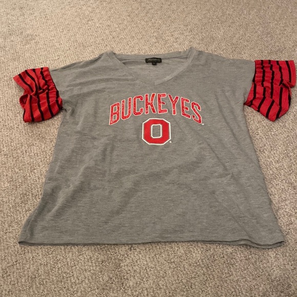 Gameday Couture Tops - Ohio State Gameday Couture Ruffle Sleeve TShirt Sz L